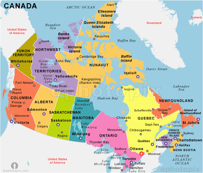 Map Of Canada Labeled