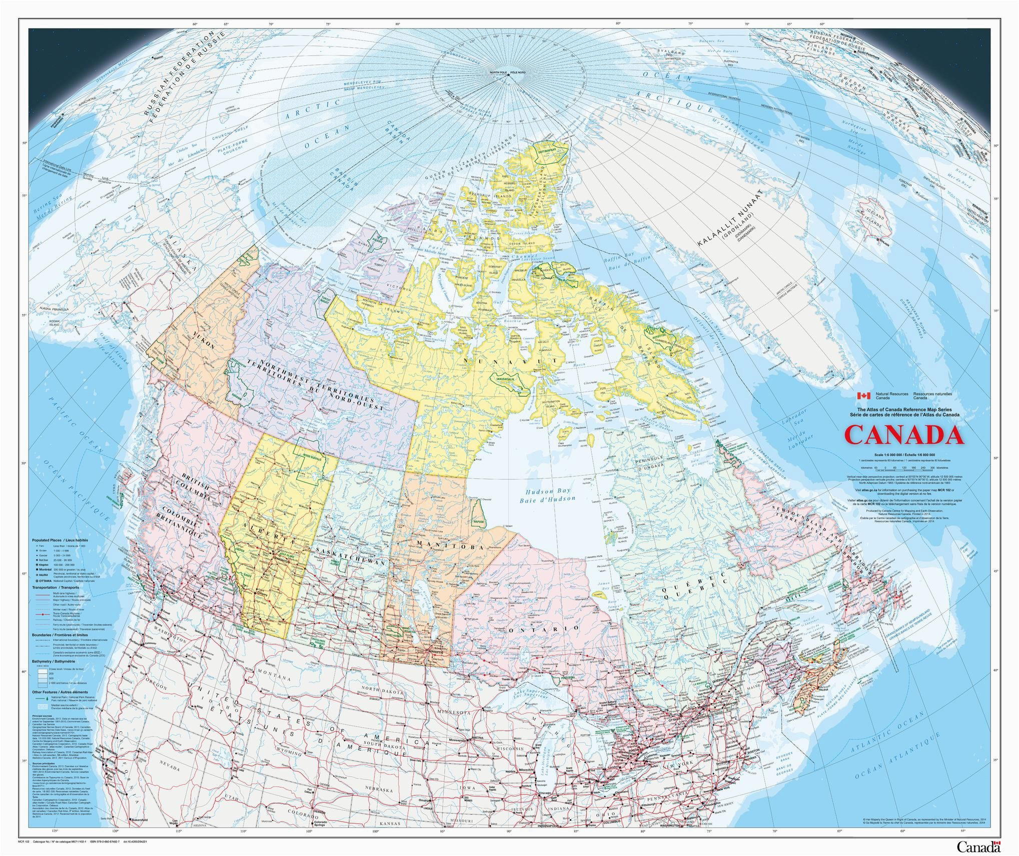 canada wall map large english french atlas of canada