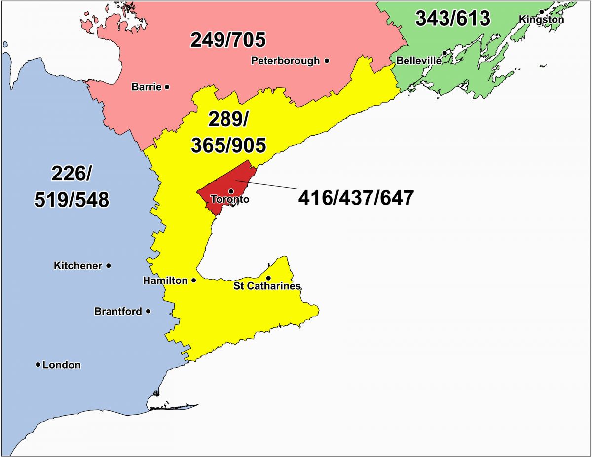 Canada Postal Code Map Ontario 37 Marked Map Of the 916 area Code