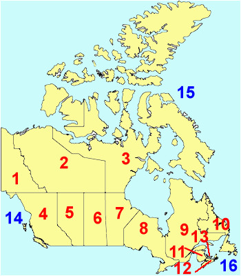 53 rigorous canada map quiz