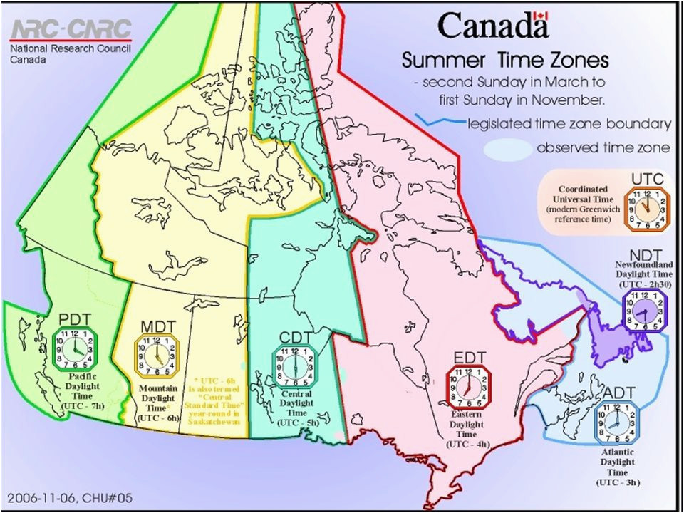 Alberta Canada Time Zone Map