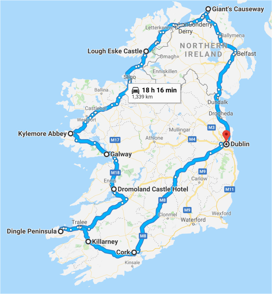 Castles Of Ireland Map The Ultimate Itinerary For 7 Days In Ireland Travel And Vacation Of Castles Of Ireland Map 