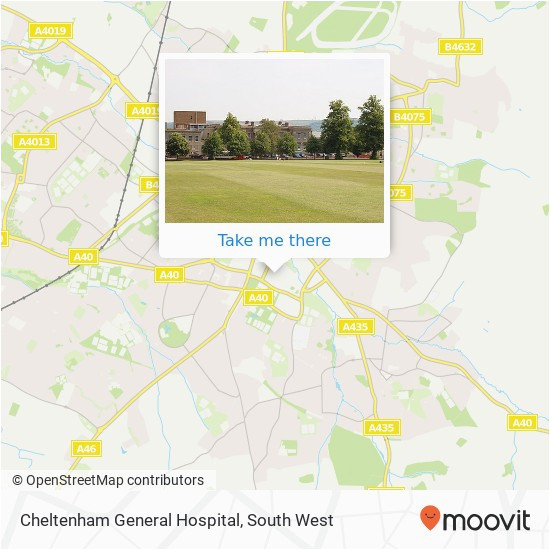 how to get to cheltenham general hospital in cheltenham by bus or