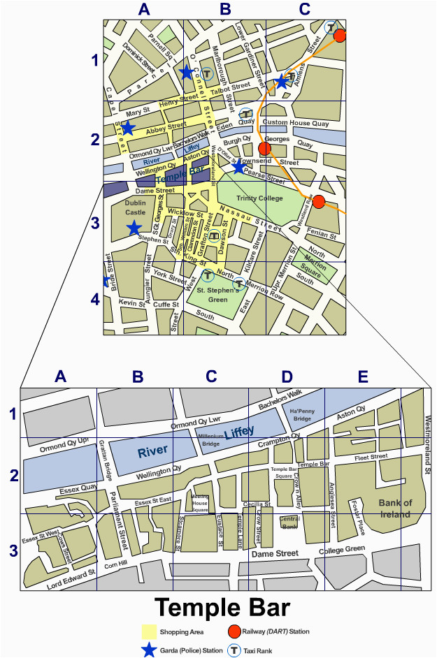 dublin city centre street map irishtourist com