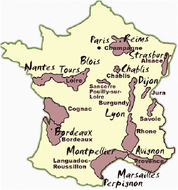 map of french regions france just one more french wine
