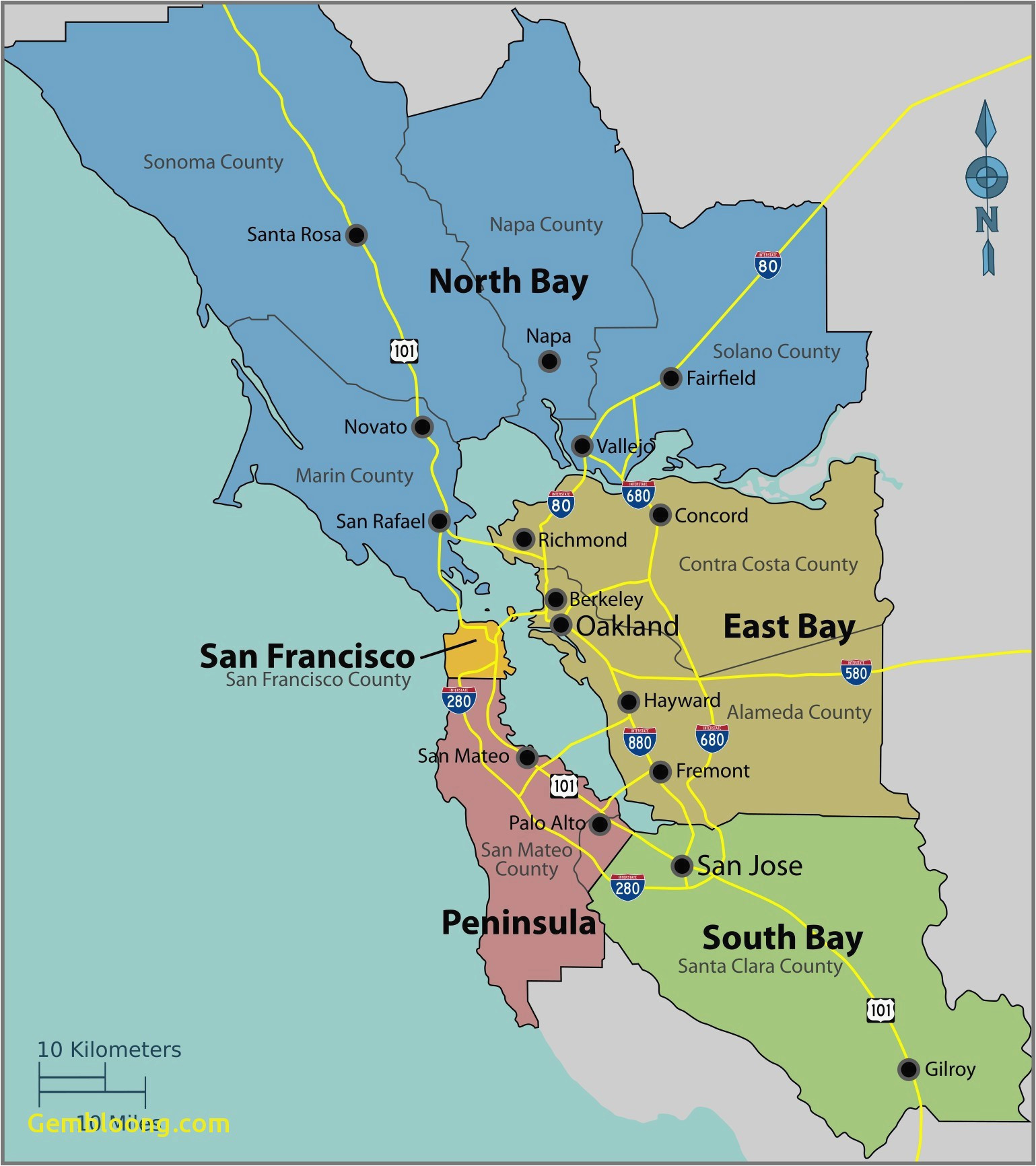 map of ontario california united states map showing regions