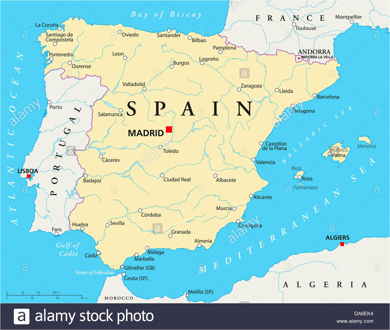 spain map stock photos spain map stock images alamy