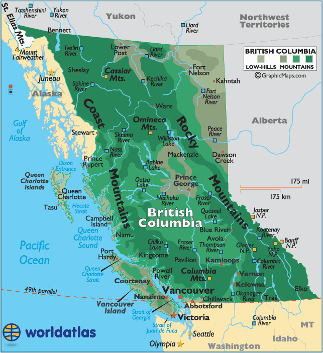 maps of british columbia map north america canada