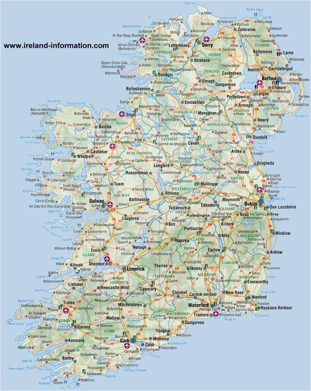 Detailed Map Of Donegal Ireland | secretmuseum