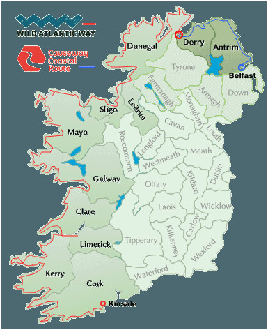 wild atlantic way map ireland in 2019 ireland map ireland