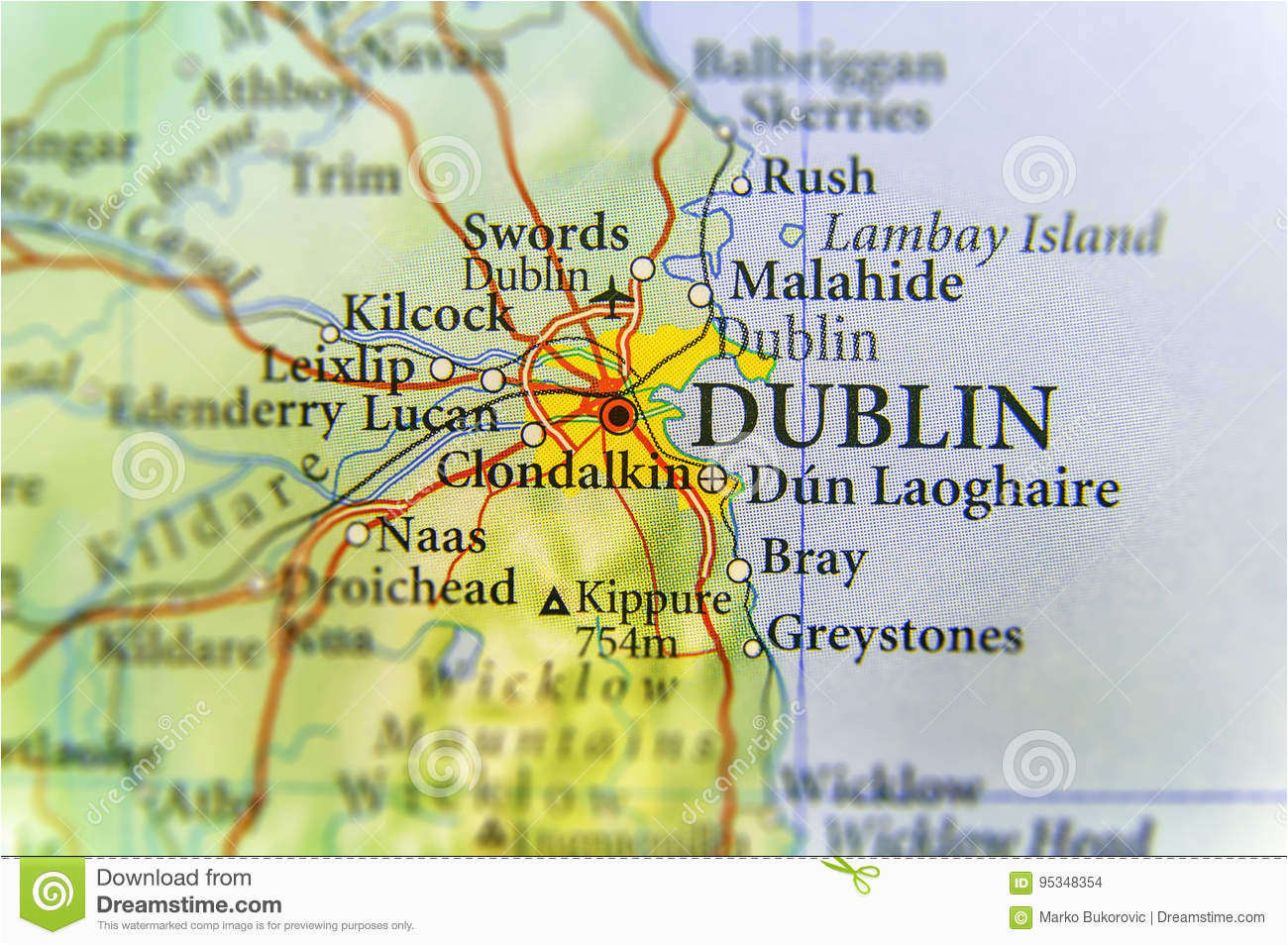 geographic map of european country ireland with dublin