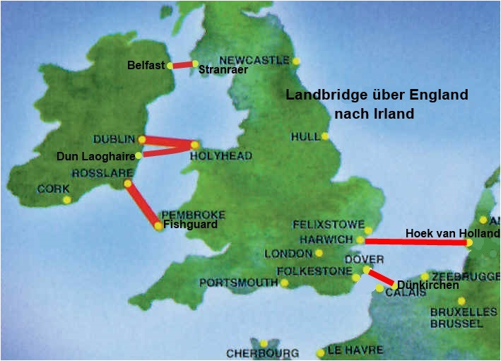 Dunleary Ireland Map Fahren Irland Landbridge England Nach Irland Of Dunleary Ireland Map 