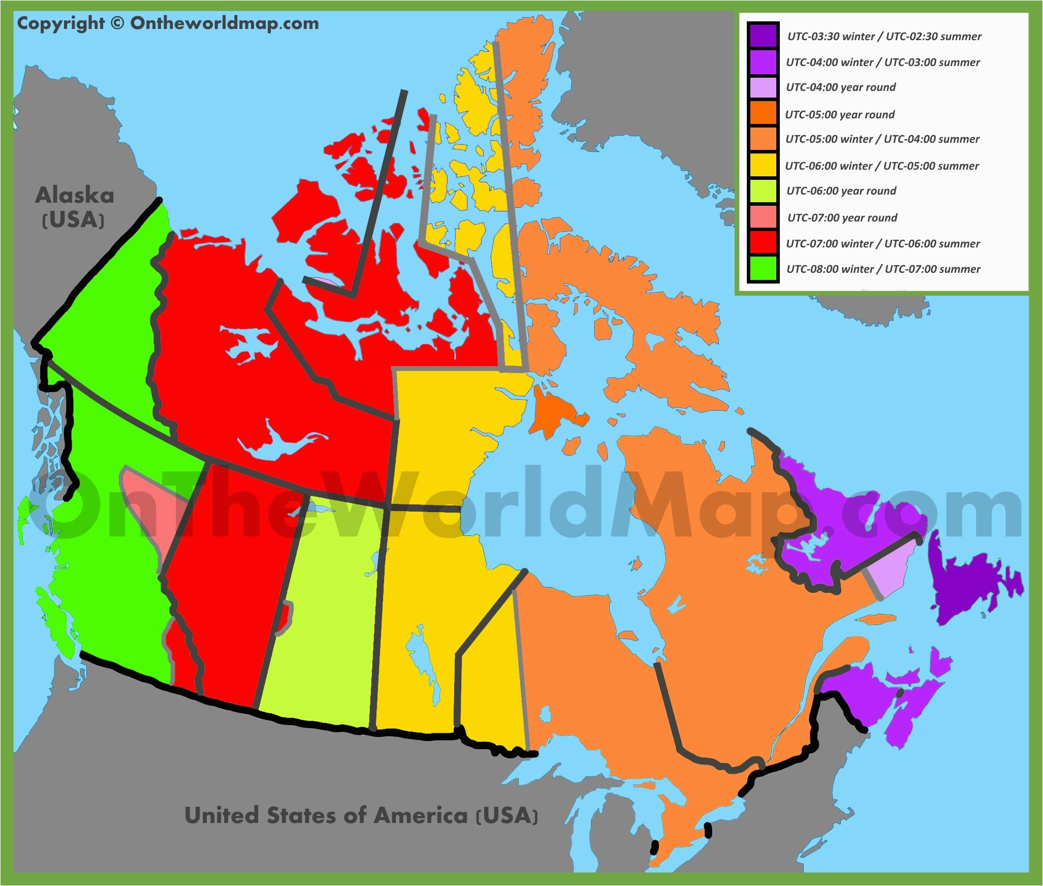 map of canadian time zones and travel information download free
