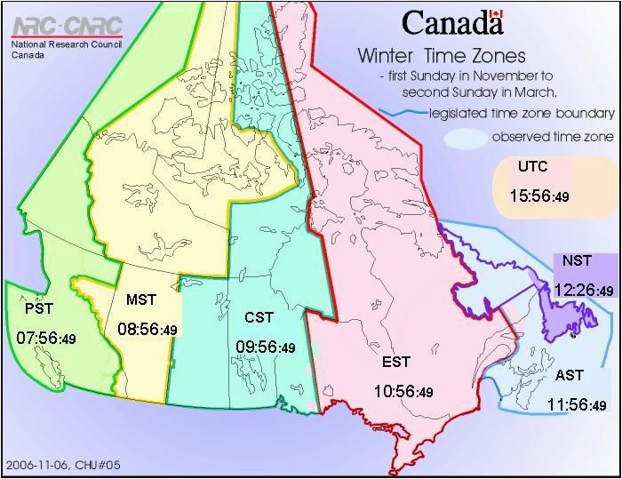 standard time winter time zones web clock official times across