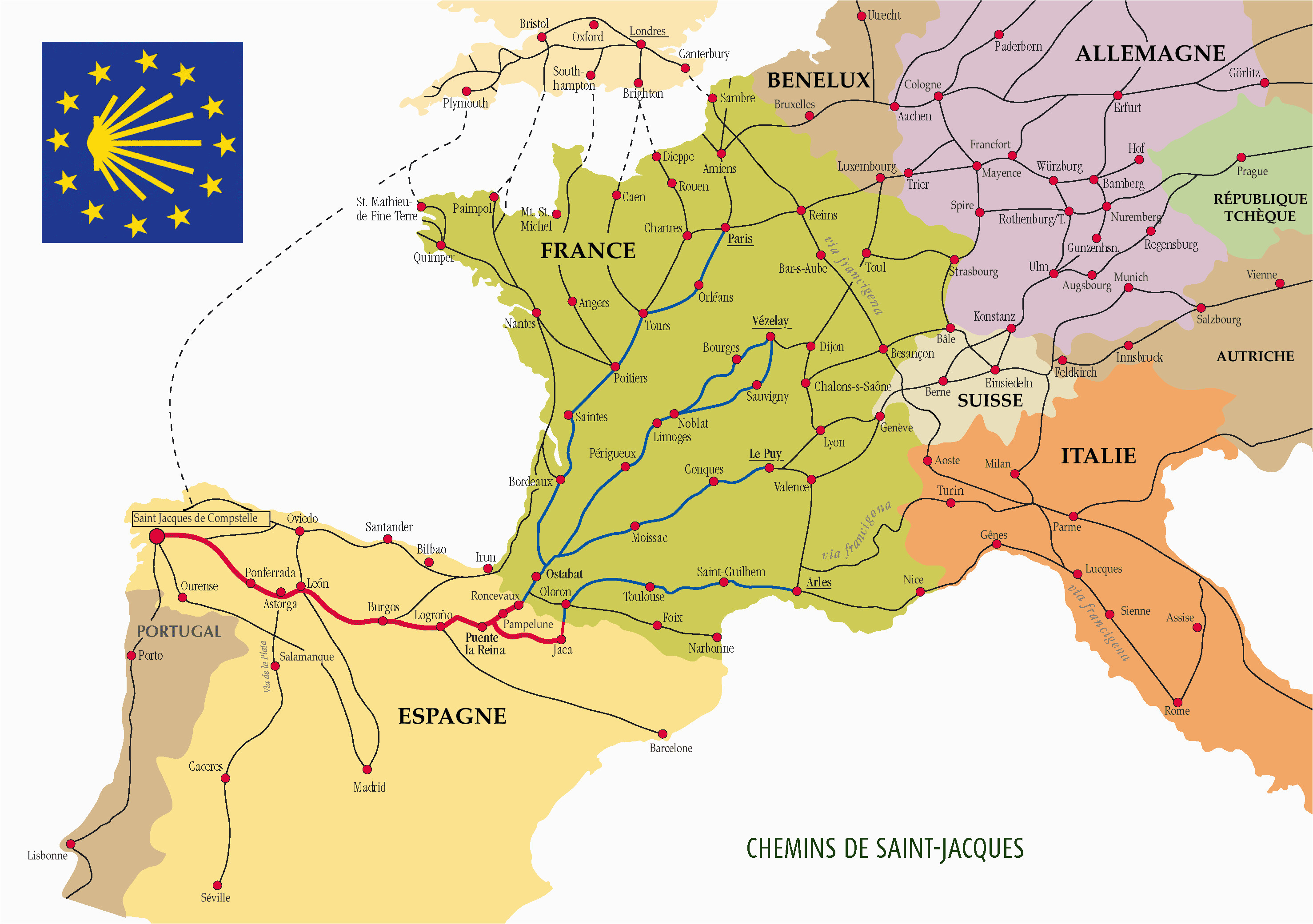 the many routes of the camino de santiago