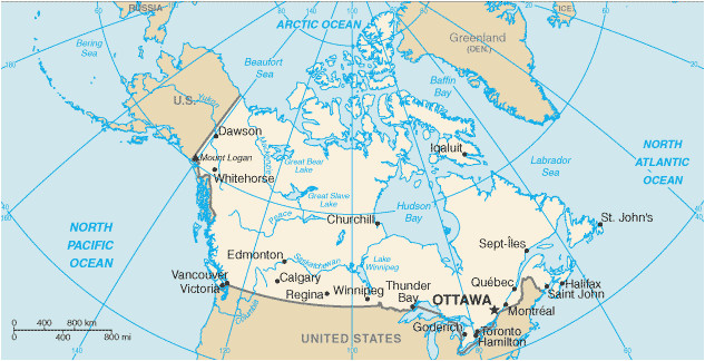 north america canada the world factbook central