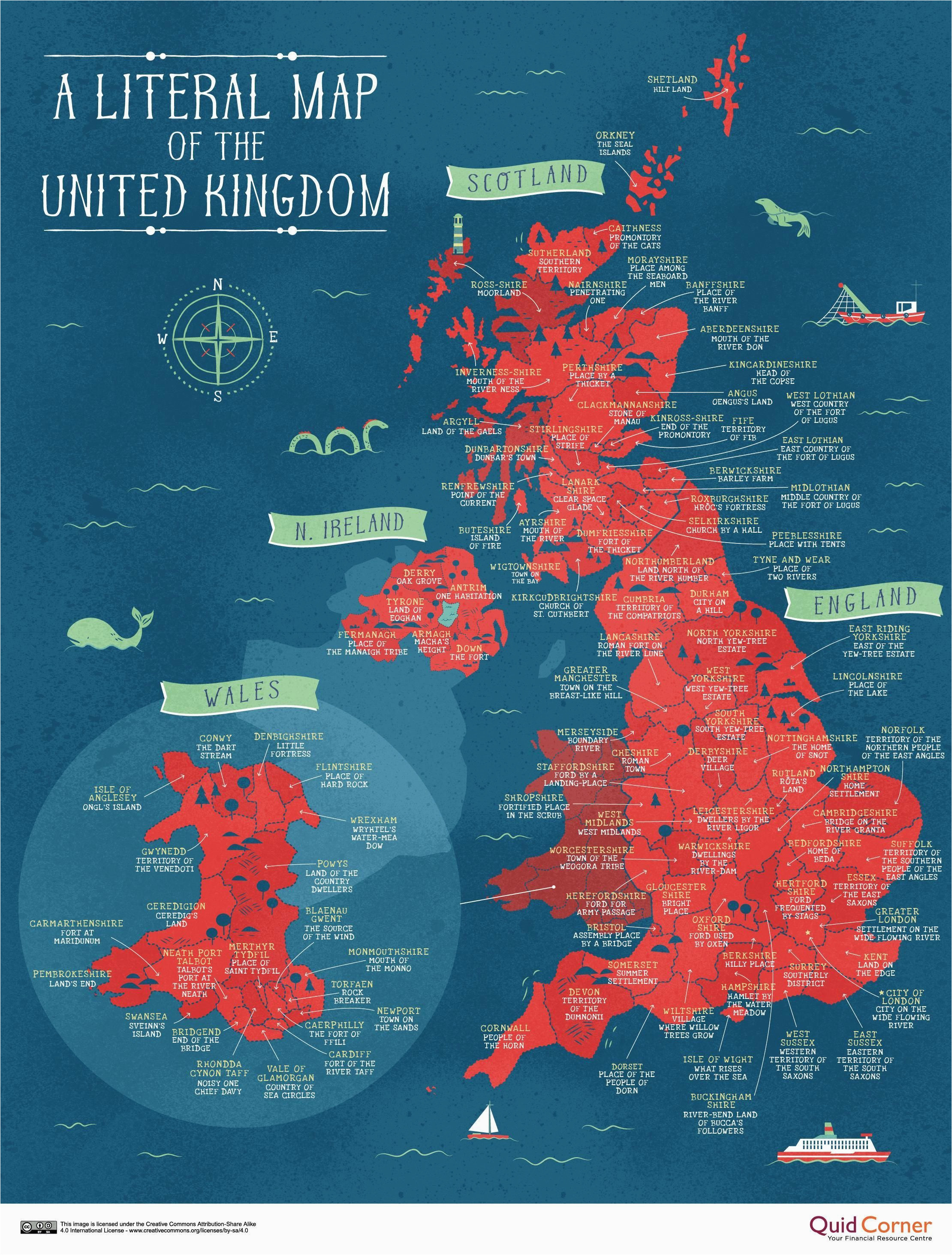 a literal map of the uk welsh things map of britain map