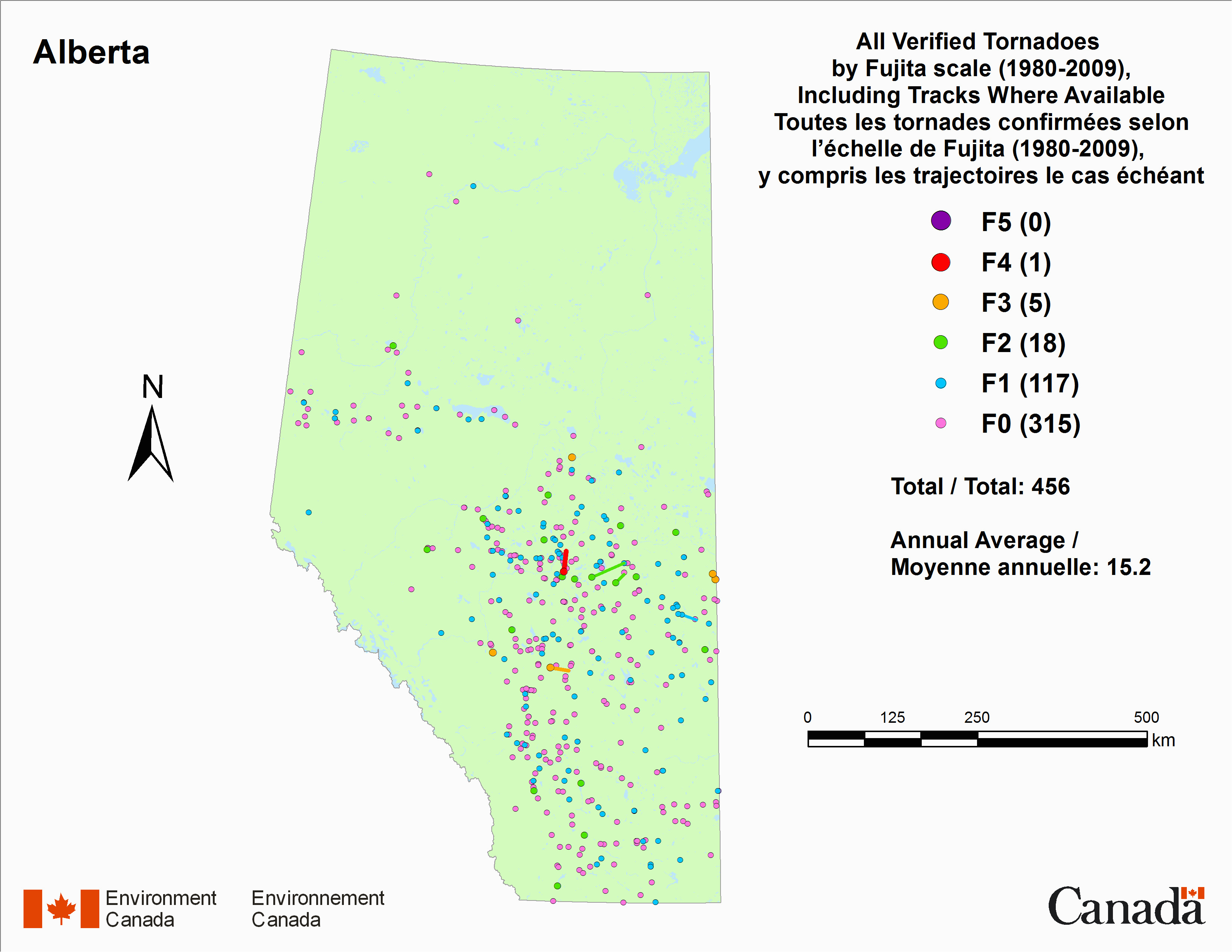 canadian national tornado database verified events 1980
