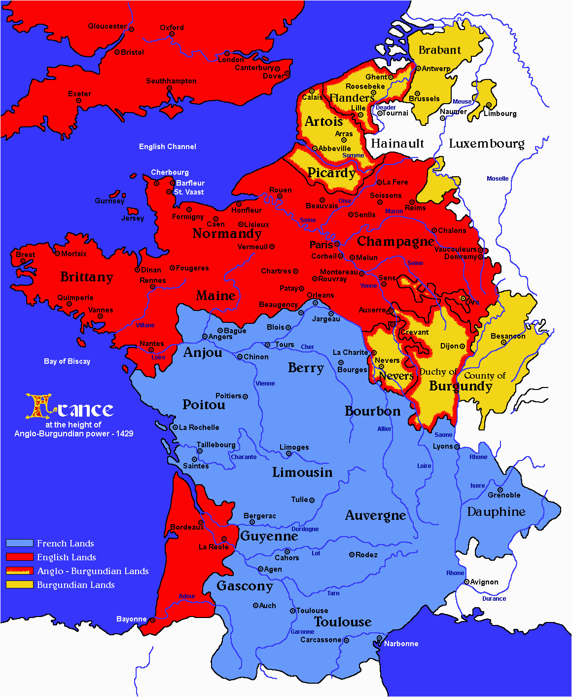 1429 french english burgundian and anglo burgundian lands