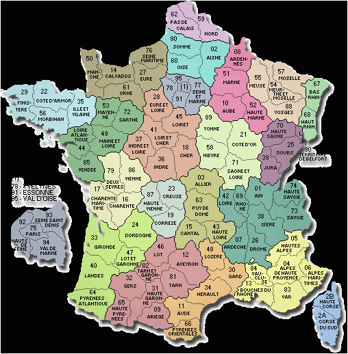 France Departments and Regions Map | secretmuseum