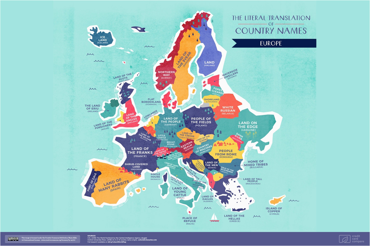 world map the literal translation of country names