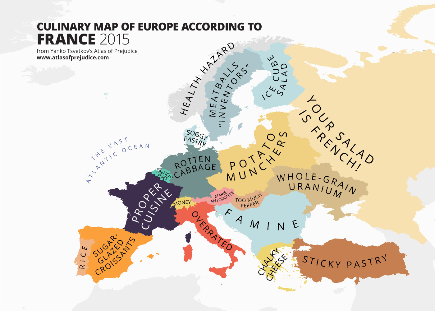 France On A Map Of Europe Culinary Map Of Europe According to France Information is