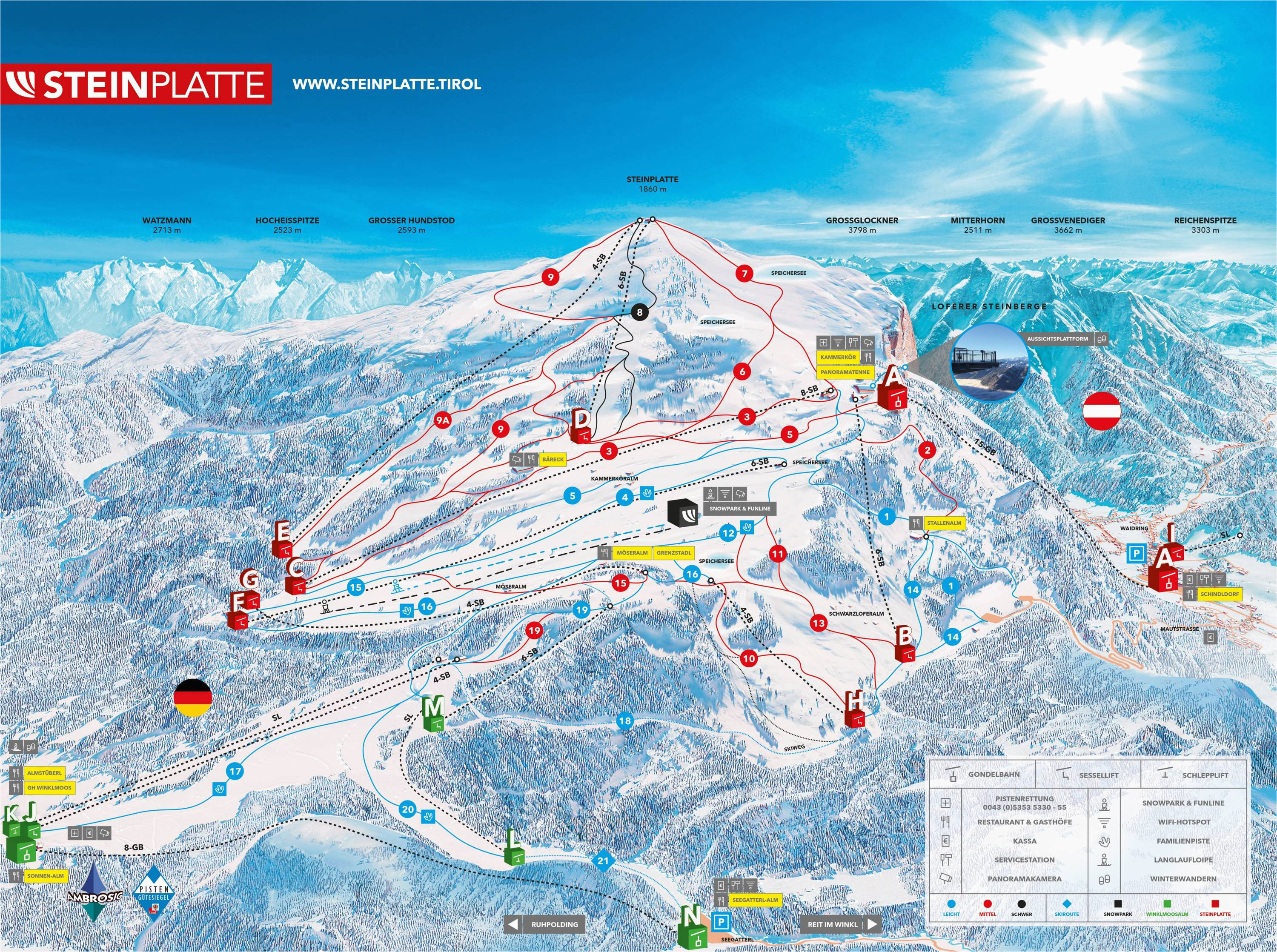 trail map steinplatte winklmoosalm waidring reit im winkl