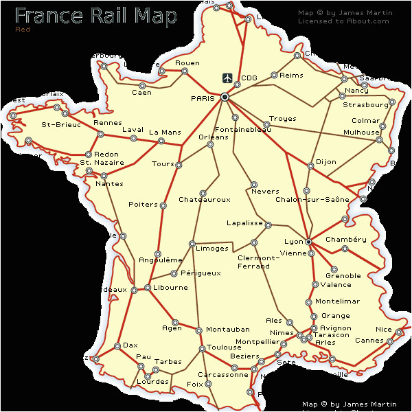 france railways map and french train travel information