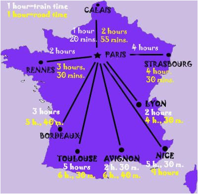 france maps for rail paris attractions and distance