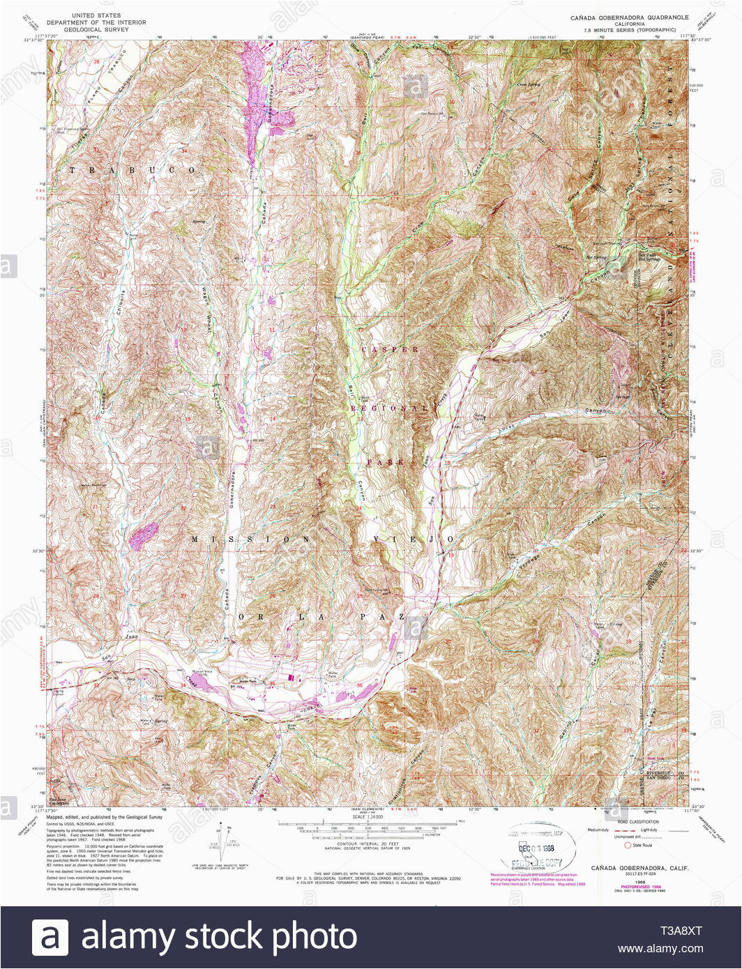 usgs topo map california ca canada gobernadora 288889 1968