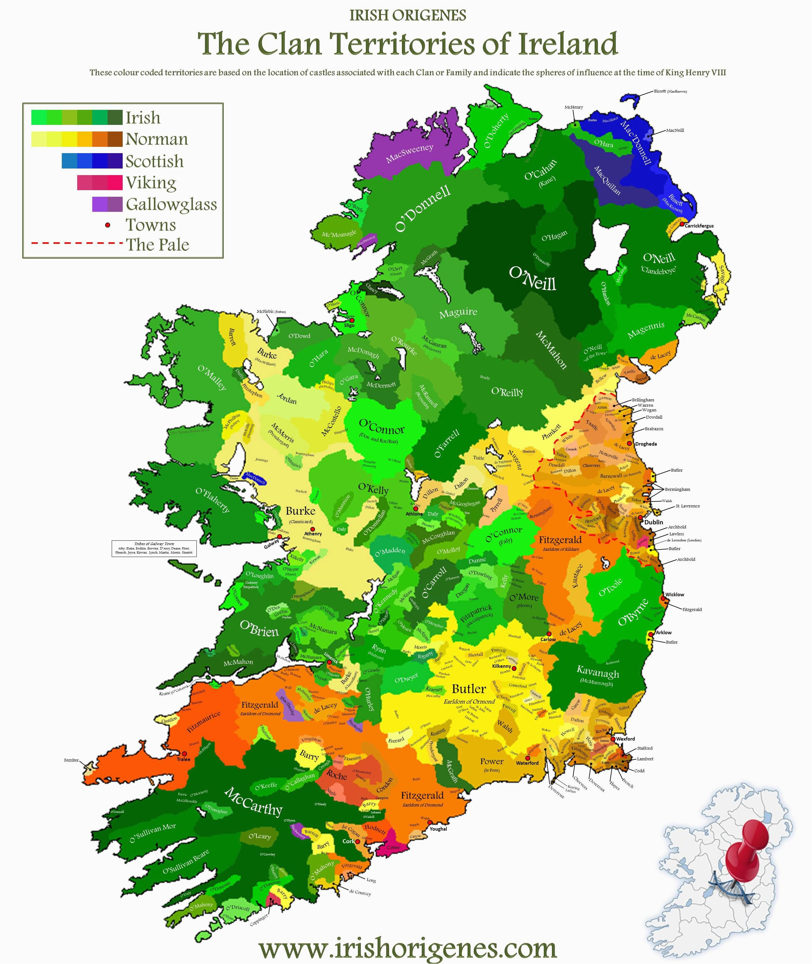 clan map of ireland irish origenes use family tree dna to