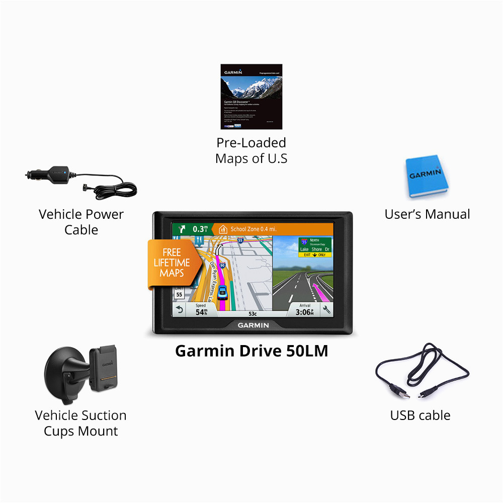 garmin 010 01532 0c drive 50 5 gps navigator 50lm with free lifetime map updates for the us