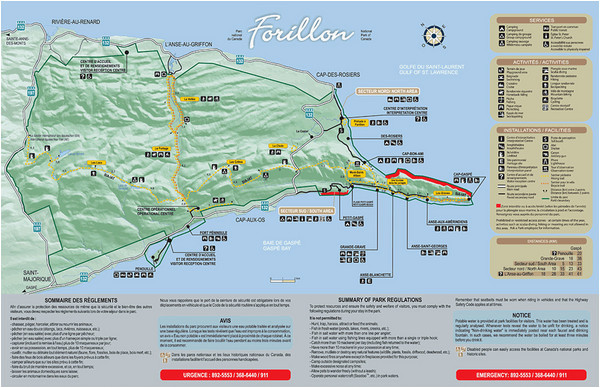 forillon national park map gaspeacute canada mappery