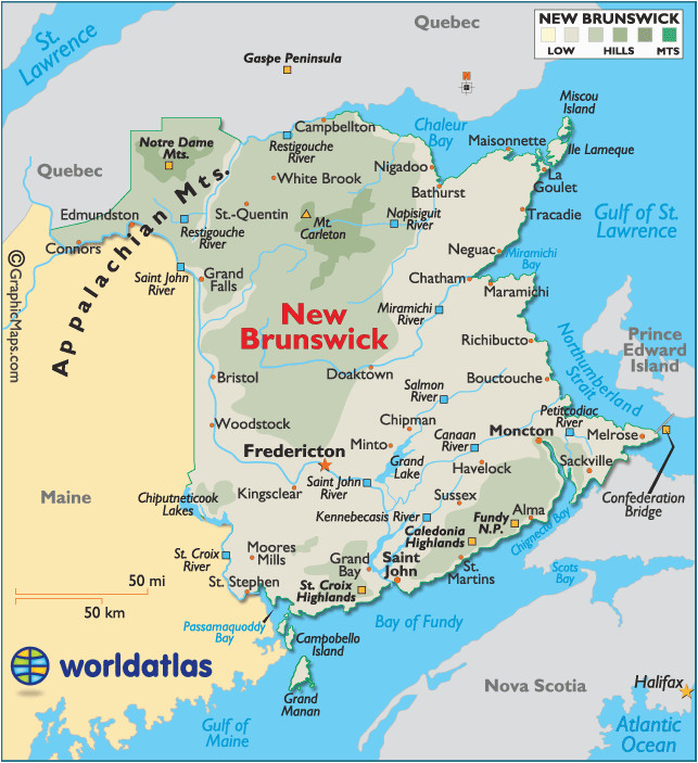 new brunswick cn map showing the province of new brunswick