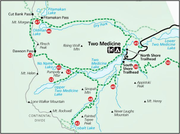 map of glacier national park and surrounding towns free