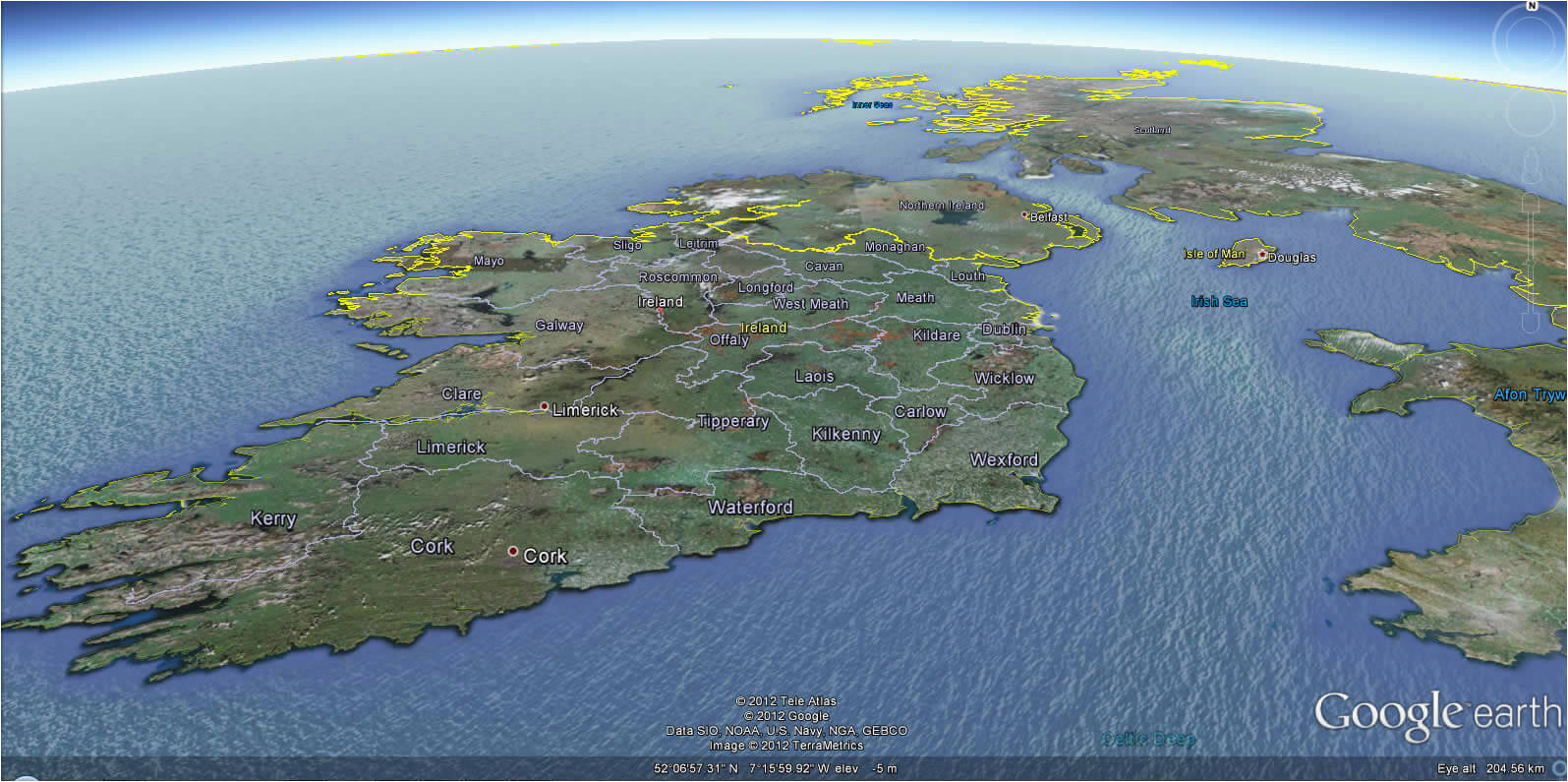 ireland earth map