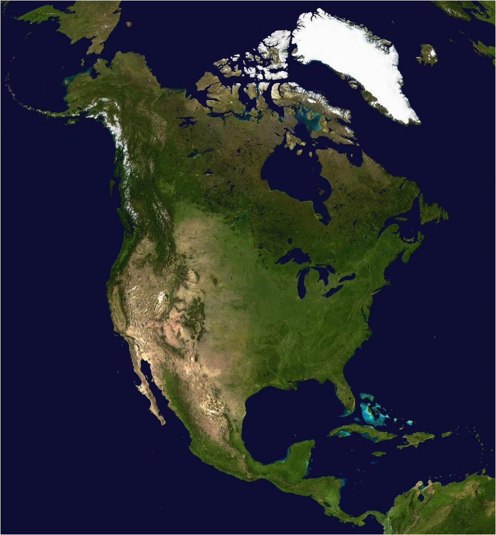 printable north america map and satellite image united states
