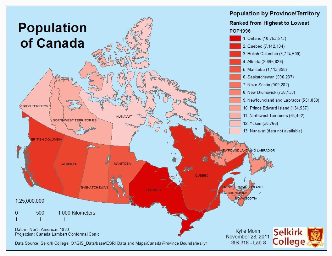 detailed population map of canada google search grade 3