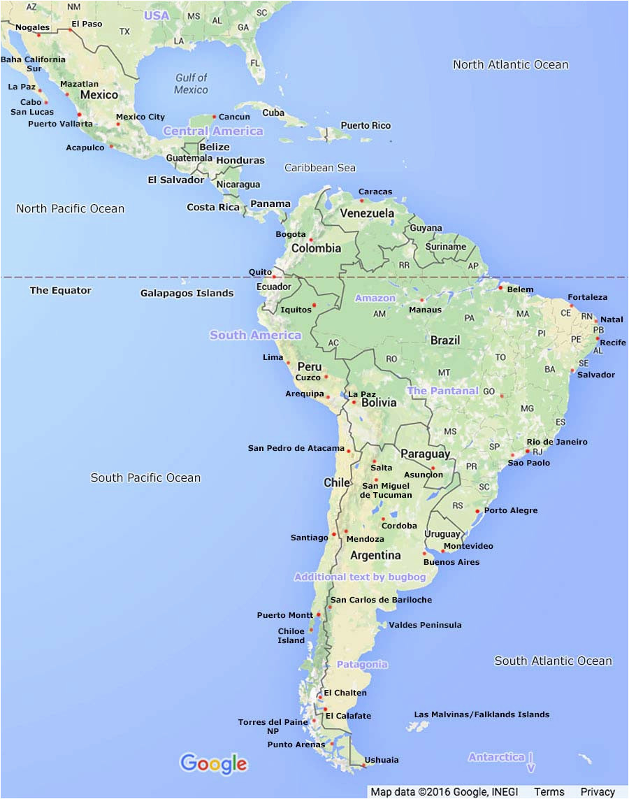 south america map central america simple and clear