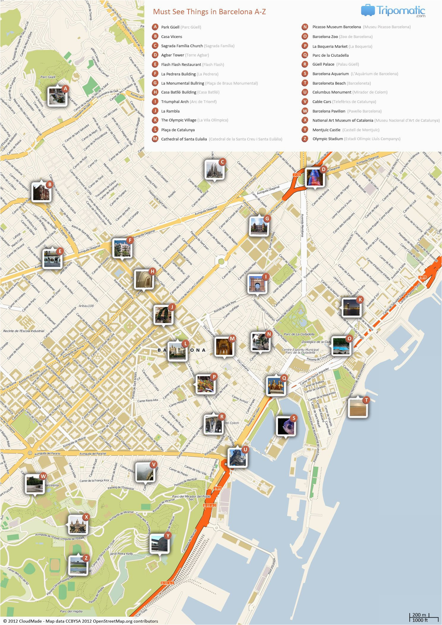 barcelona printable tourist map free tourist maps