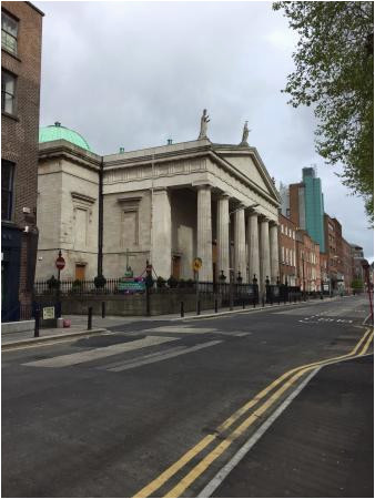 view of church when walking up malborough street this is they way