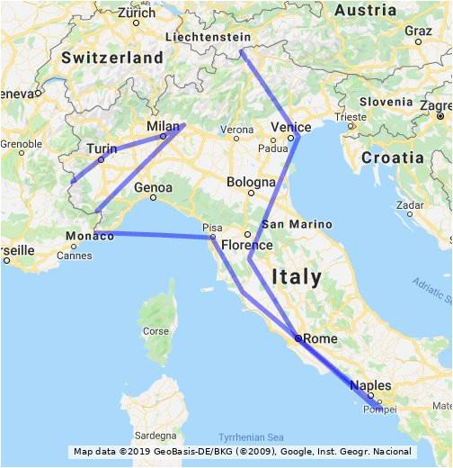map of italy google