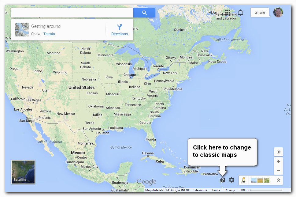 how to switch back to the classic version of google maps
