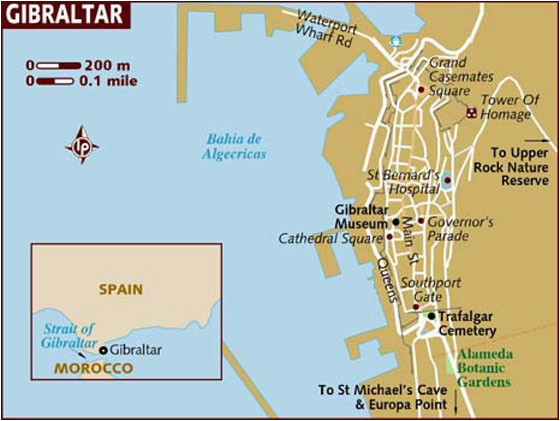 stadtplan von gibraltar detaillierte gedruckte karten von