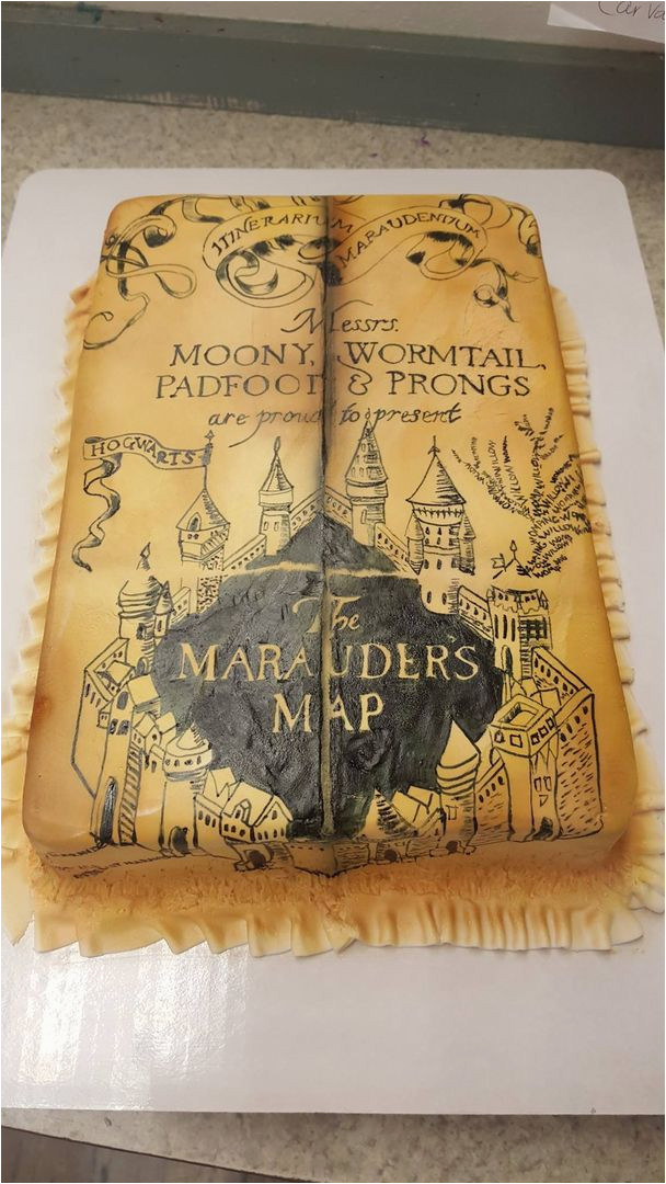 shaped marauder s map harry potter hogwarts cake book