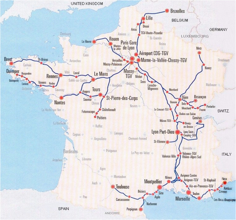 image detail for france train map of tgv high speed train system