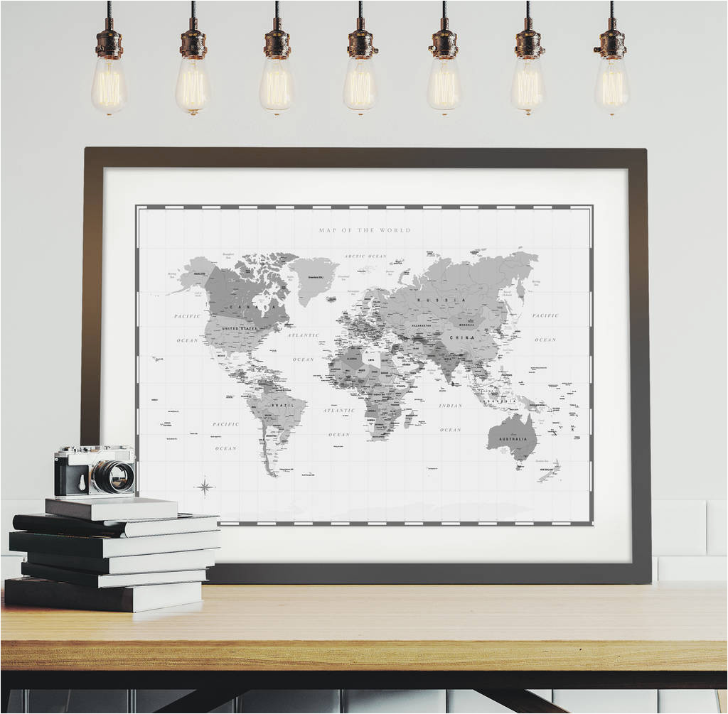 world map personalised print