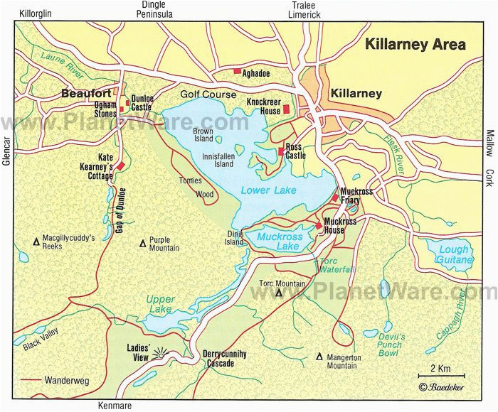 killarney area map tourist attractions ireland mo chroa in
