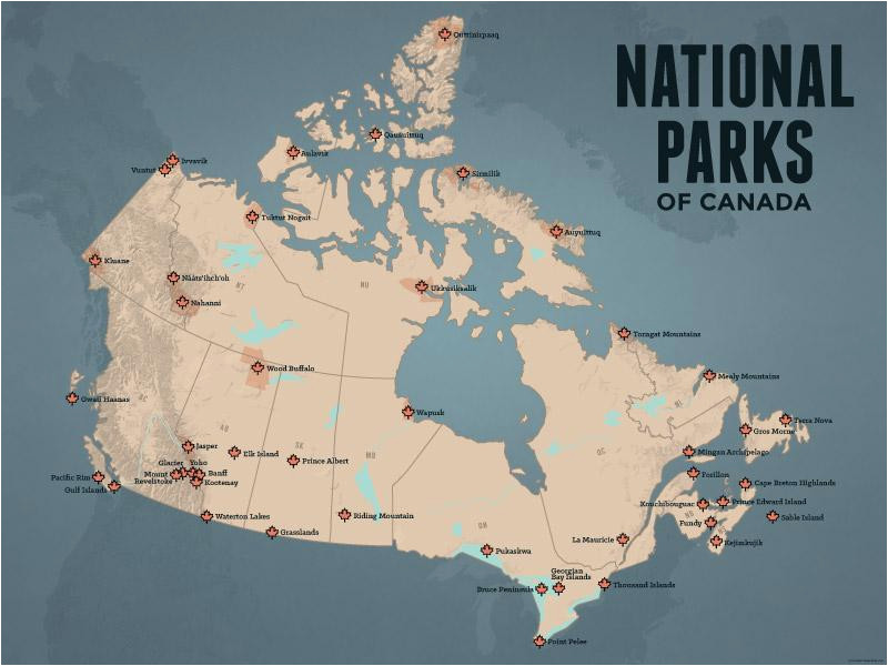 canada national parks map 18x24 poster