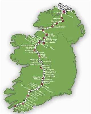 map of the 900km ireland way hiking trail guidebook